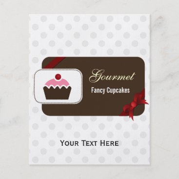 cute red Chic Cupcake Business Flyers