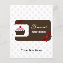 cute red Chic Cupcake Business Flyers