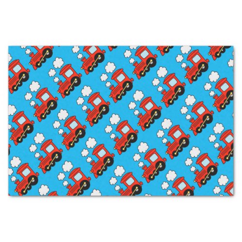 Cute red choo choo train kids Birthday gift Tissue Paper