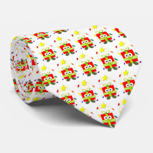 Cute Red Christmas Present Neck Tie