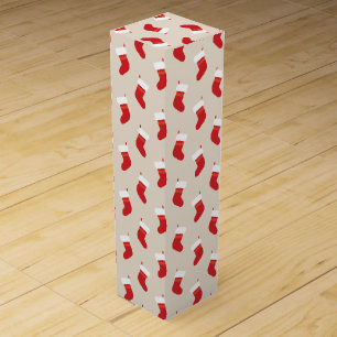 Cute Red Christmas Stocking Wine Gift Box