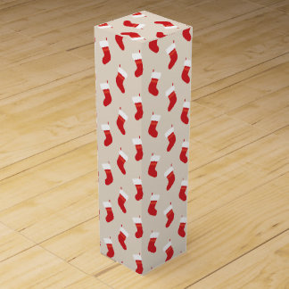Cute Red Christmas Stocking Wine Gift Box