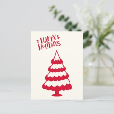 Cute Red Christmas Tree Postcard