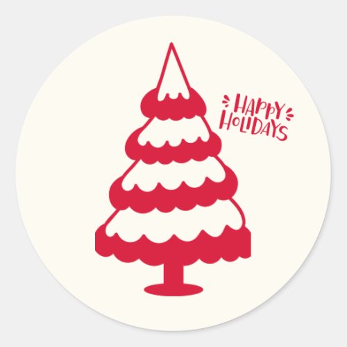 Cute Red Christmas Tree Stickers