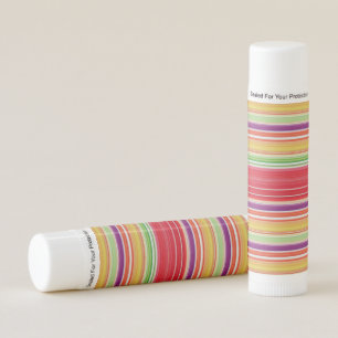 Cute red colorful stripes lip balm