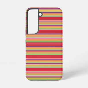 Cute red colorful stripes samsung galaxy s22 case