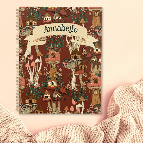 Cute Red Cottage core Floral Mushroom Print 2024 Planner