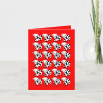 Cute Red Cow Art Blank Greeting Card Gift