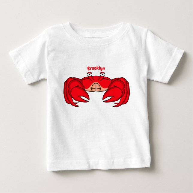 Cute red crab cartoon illustration baby T-Shirt (Front)