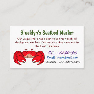 Cute red crab cartoon illustration business card