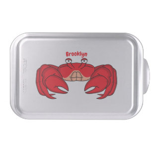 Cute red crab cartoon illustration cake pan