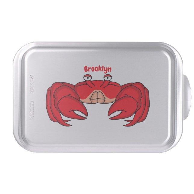 Cute red crab cartoon illustration cake pan (Front)