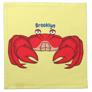 Cute red crab cartoon illustration cloth napkin