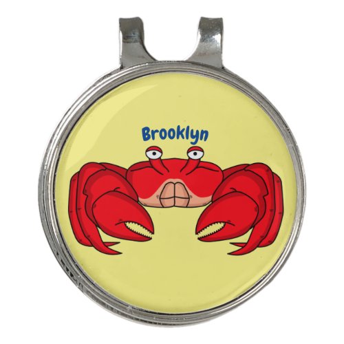 Cute red crab cartoon illustration golf hat clip