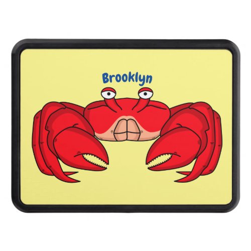 Cute red crab cartoon illustration hitch cover