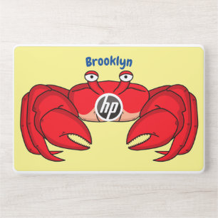 Cute red crab cartoon illustration HP laptop skin