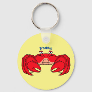 Cute red crab cartoon illustration keychain