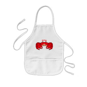 Cute red crab cartoon illustration kids' apron