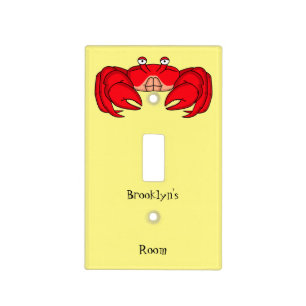 Cute red crab cartoon illustration light switch cover