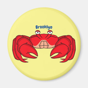 Cute red crab cartoon illustration magnet