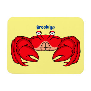 Cute red crab cartoon illustration magnet