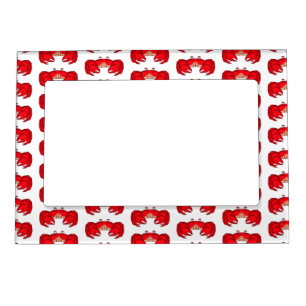 Cute red crab cartoon illustration magnetic frame