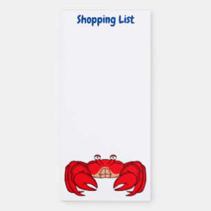 Cute red crab cartoon illustration magnetic notepad