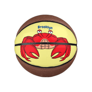 Cute red crab cartoon illustration mini basketball