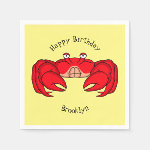 Cute red crab cartoon illustration napkins
