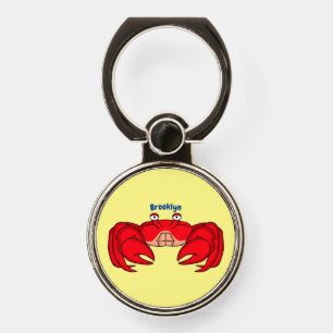 Cute red crab cartoon illustration phone ring stand