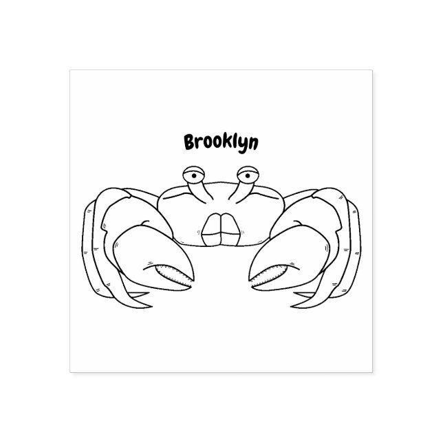 Cute red crab cartoon illustration rubber stamp (Imprint)