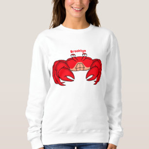 Cute red crab cartoon illustration sweatshirt