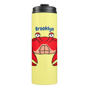 Cute red crab cartoon illustration thermal tumbler
