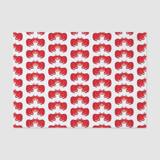 Cute red crab cartoon illustration tissue paper (Front)