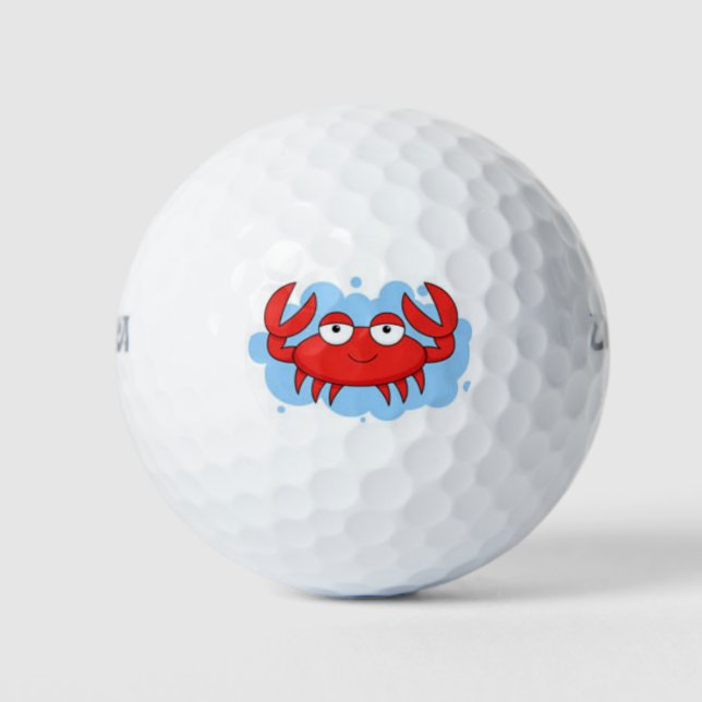 cute red crab golf ball (Front)