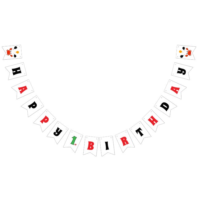 Cute red crabs bunting flags (All)