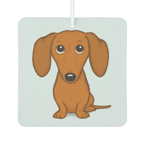 Cute Red Dachshund  Funny Cartoon Wiener Dog Air Freshener