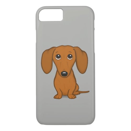 Cute Red Dachshund  Funny Cartoon Wiener Dog iPhone 87 Case