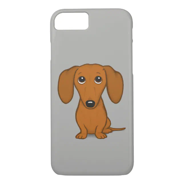 Cute Red Dachshund Funny Cartoon Wiener Dog Case-Mate iPhone