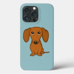 Cute Red Dachshund | Funny Cartoon Wiener Dog iPhone 13 Pro Case