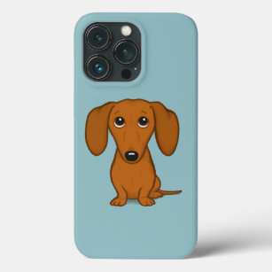 Cute Red Dachshund   Funny Cartoon Wiener Dog iPhone 13 Pro Case