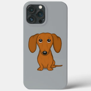Cute Red Dachshund Funny Cartoon Wiener Dog iPhone 13 Pro Max Case