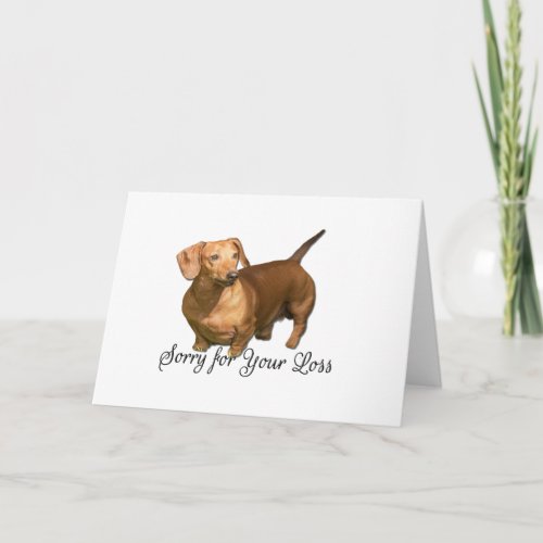 Cute Red Dachshund Sorry for Loss Condolences Card