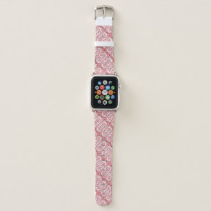 Cute red decorative ukrainian patterns design apple watch band