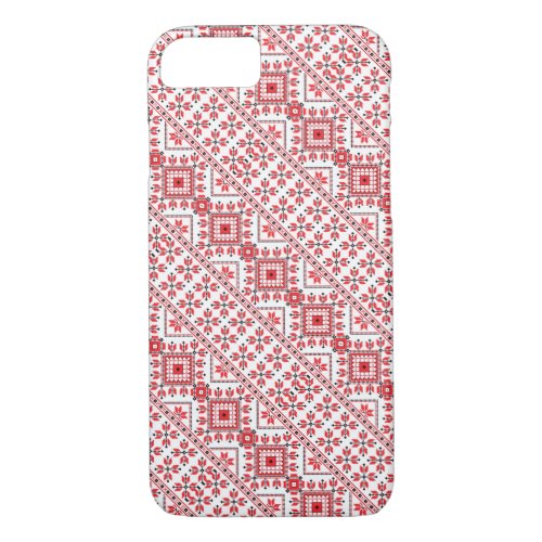 Cute red decorative ukrainian patterns design iPhone 87 case