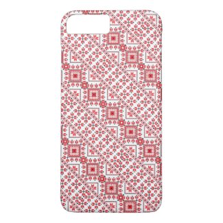 Cute red decorative ukrainian patterns design