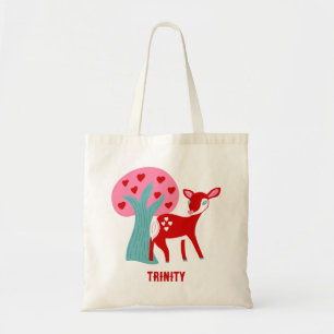 Cute Red Deer Valentine's Day Personalized Tote Bag