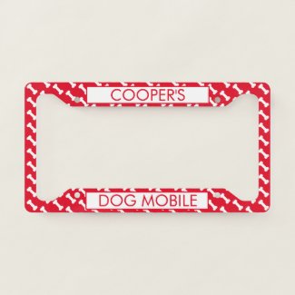 Cute Red Dog Bone Pattern - Custom Dog's Name