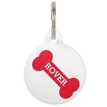 Cute Red Dog Bone - Personalized