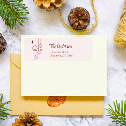 Cute red doodle christmas custom quirky label